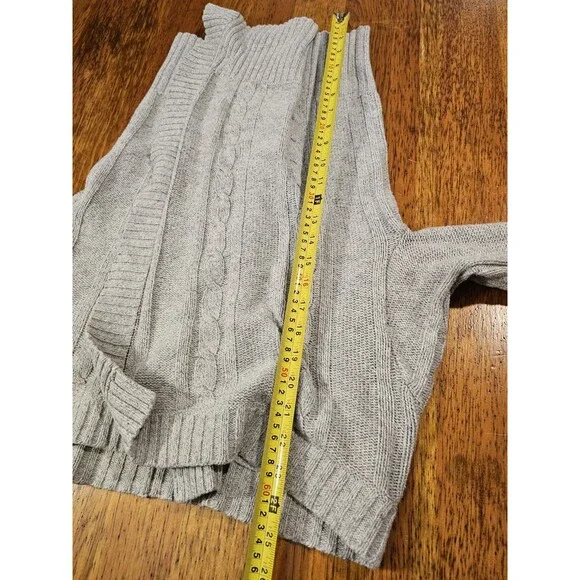 Hollister Sweater Womens M Gray Heather Waterfall Cardigan Cozy Y2K - Picture 8 of 9